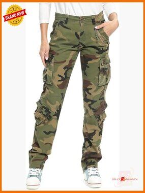Cargo Work Pants Stretch Cotton Combat Travel with 8 Pockets Relaxed Fit